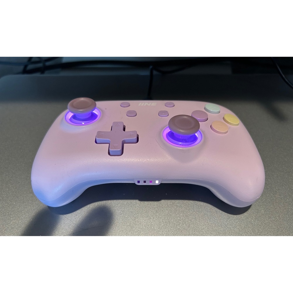 IINE Wireelss Controller Pastel Purple RGB LED Nintendo Switch Compatible TESTED